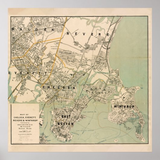  Winthrop, Chelsea, East Boston & Revere MA Poster (Voorkant)
