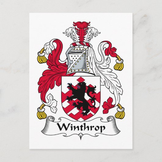 Winthrop Family Crest Briefkaart (Voorkant)