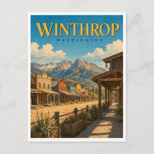 Winthrop Washington Western Boardwalk GeoSaga Briefkaart