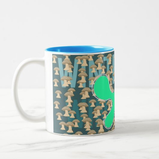 Winthrope, de paddenstoel jongen tweekleurige koffiemok (Links)