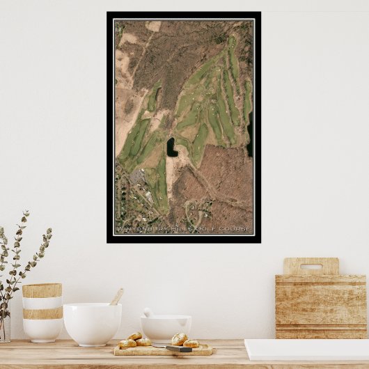 Wintonbury Hills Golf Course CT Satellite Map Poster (Keuken)
