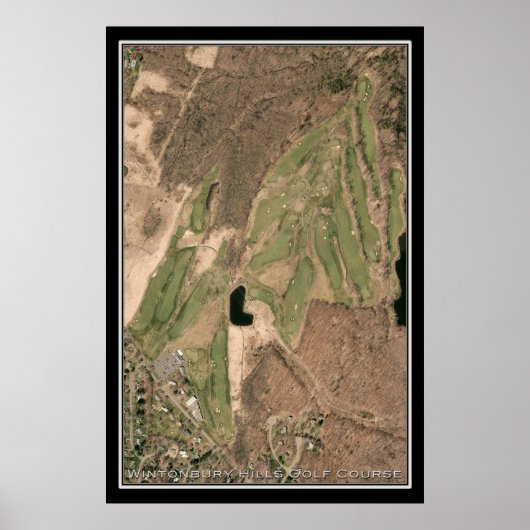 Wintonbury Hills Golf Course CT Satellite Map Poster (Voorkant)
