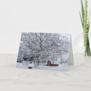 WINTRY BARN EN CHRISTMAS WISHES FEESTDAGEN KAART