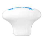 Wintry Blue Snowflake Keramische Knop (Zijkant)