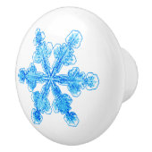 Wintry Blue Snowflake Keramische Knop (Rechts)