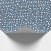 Wintry Blue & White Tiny Trees Holiday Pattern Cadeaupapier (Hoek)