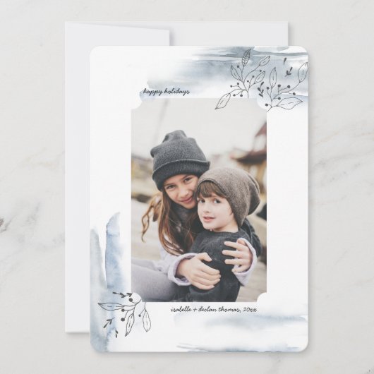 Wintry Days Kerstfeestay Fotokaart Feestdagenkaart (Voorkant)