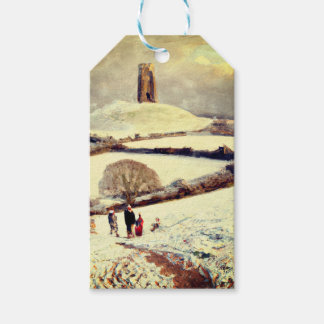 Wintry Glastonbury Tor Cadeaulabel