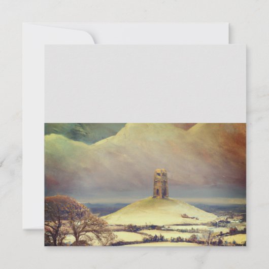 Wintry Glastonbury Tor Kaart (Achterkant)
