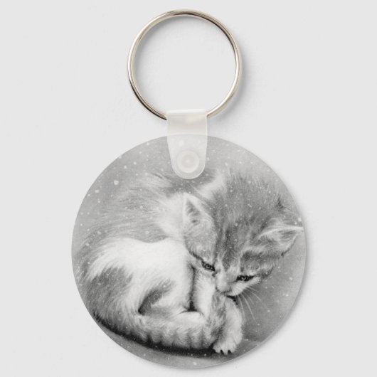 Wintry Kat Sleutelhanger (Voorkant)