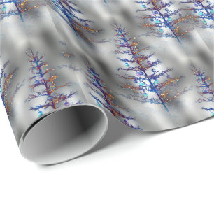 Wintry kerstboom cadeaupapier