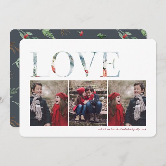 Wintry kerstcadeaukaart feestdagenkaart (Voorkant / Achterkant)