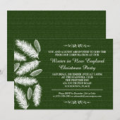 Wintry Pinecone Green Corporate Holiday Party Kaart (Voorkant / Achterkant)