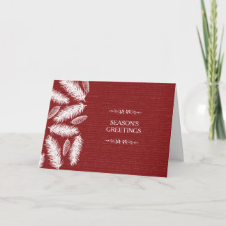 Wintry Red Pinecone kerstfeestay Corporate Feestdagen Kaart