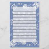 Wintry Snowflakes Border Lined Writing Paper Briefpapier (Voorkant)