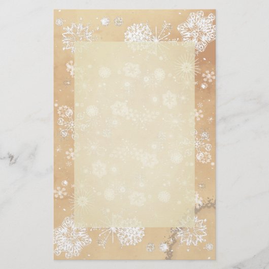 Wintry Snowflakes  schrijfpapier Briefpapier (Voorkant)