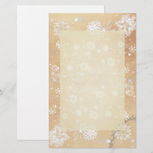 Wintry Snowflakes  schrijfpapier Briefpapier (Voorkant / Achterkant)