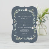 Wintry Thanksgiving Dinner Invitation Kaart (Staand voorkant)