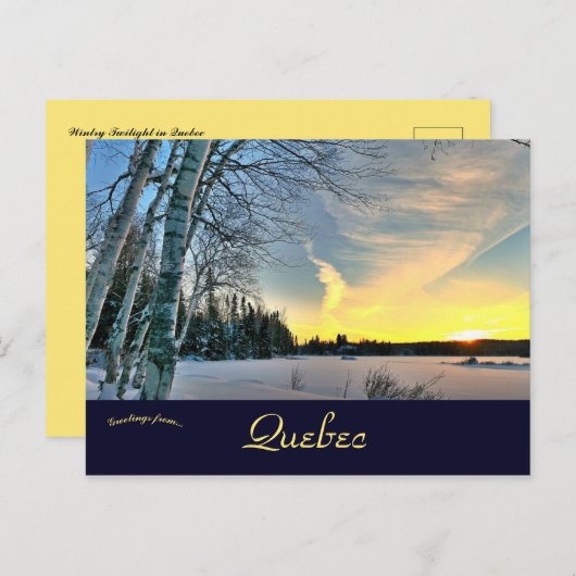 Wintry Twilight in Quebec Briefkaart (Voorkant / Achterkant)