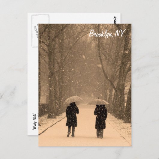 Wintry Walk Brooklyn Briefkaart (Voorkant / Achterkant)