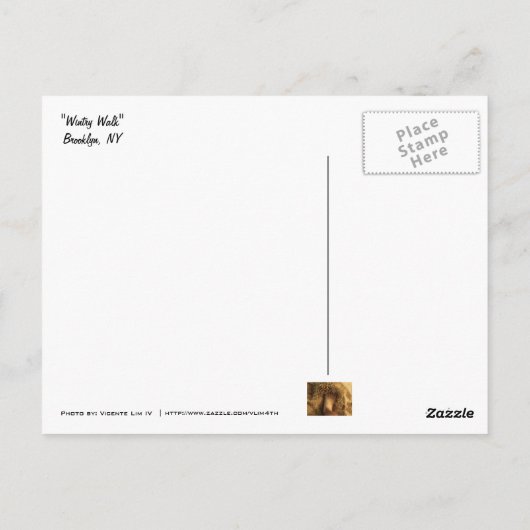 Wintry Walk Brooklyn Briefkaart (Achterkant)