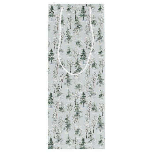 Wintry Wonderland 2-kerstfeestdag Gift Bag Wijn Cadeautas (Achterkant)