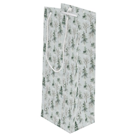 Wintry Wonderland 2-kerstfeestdag Gift Bag Wijn Cadeautas (Achterkant Gekanteld)