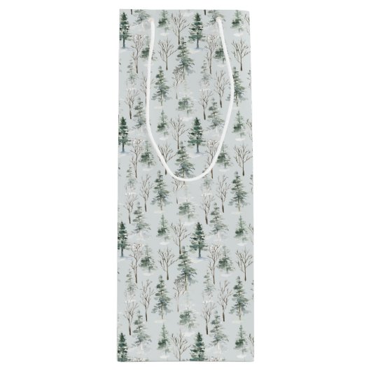 Wintry Wonderland 2-kerstfeestdag Gift Bag Wijn Cadeautas (Voorkant)