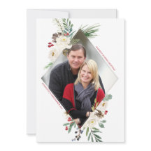 Wintry Wonderland Diamond Photo Holiday Flat Kaart