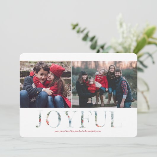 Wintry Wonderland Kerstfeestdag 2 Foto Feestdagenkaart (Staand voorkant)