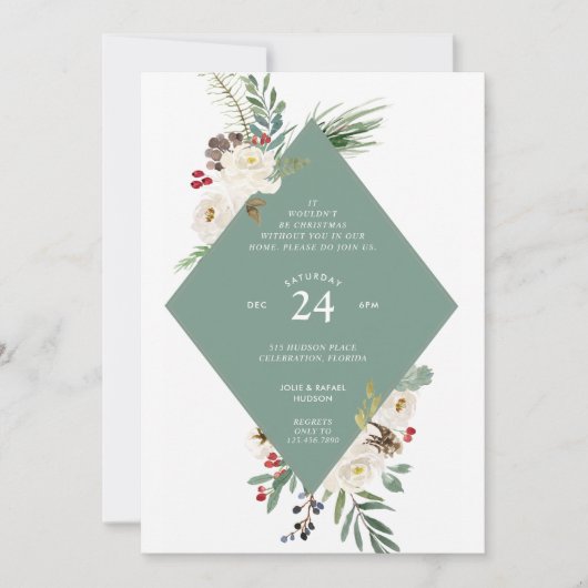 Wintry Wonderland Kerstfeestdag Kaart (Voorkant)