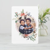 Wintry Wonderland Round Photo Holiday Flat Kaart (Staand voorkant)