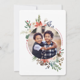 Wintry Wonderland Round Photo Holiday Flat Kaart