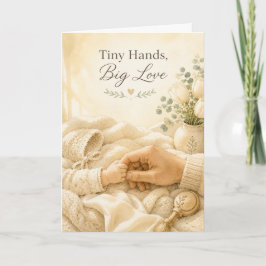 Winzige Handjes Grote Liefde Nieuw Baby Congratula Kaart