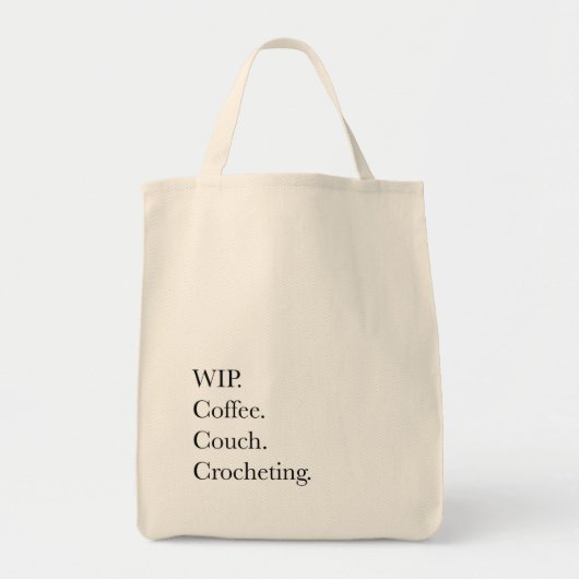 WIP. Coffee. Zetel. Haken. Tote Bag (Voorkant)