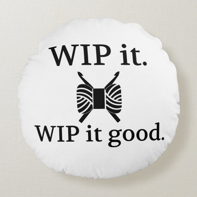 WIP Het Goede Kraft Krochet Rond Kussen (Voorkant)