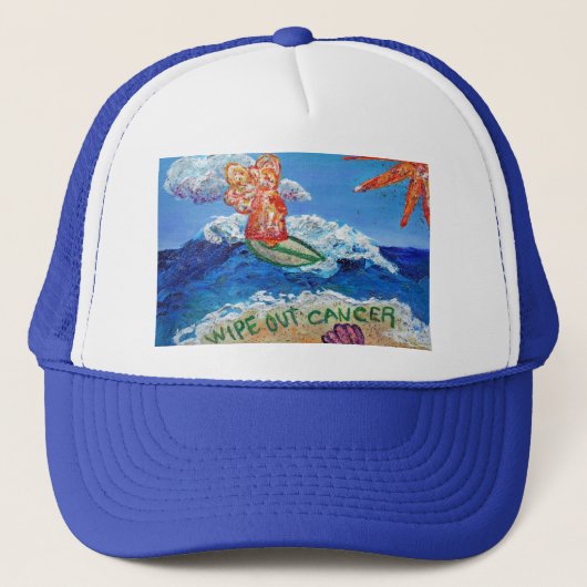 Wipe Out Cancer Engel Hoed Trucker Pet (Voorkant)