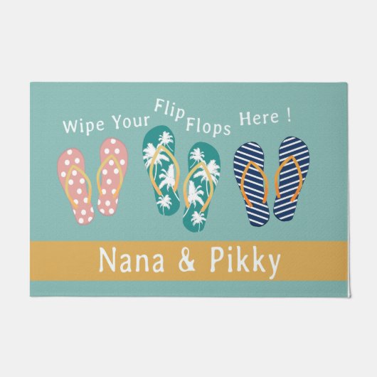 Wipe Your Flip Flop Here Rug, Custom Name Deurmat (Voorkant)