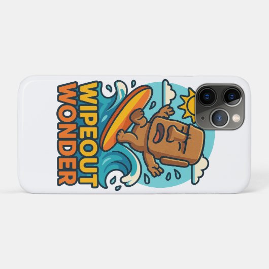Wipeout Moai Chibi Surf mislukt Case-Mate iPhone Case (Achterkant (horizontaal))