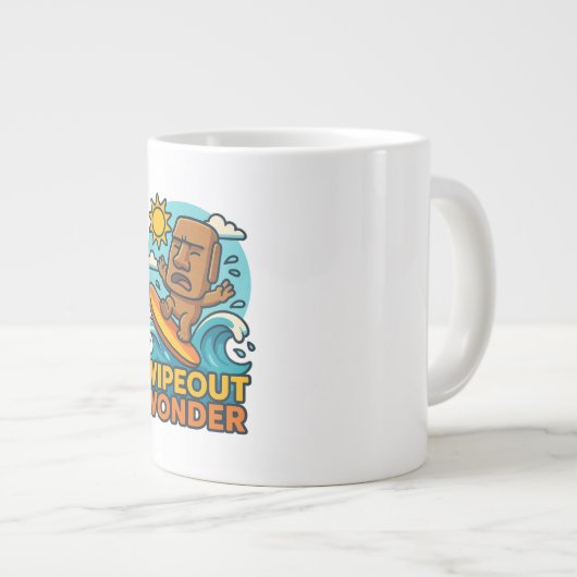 Wipeout Moai Chibi Surf mislukt Grote Koffiekop (Voorkant rechts)