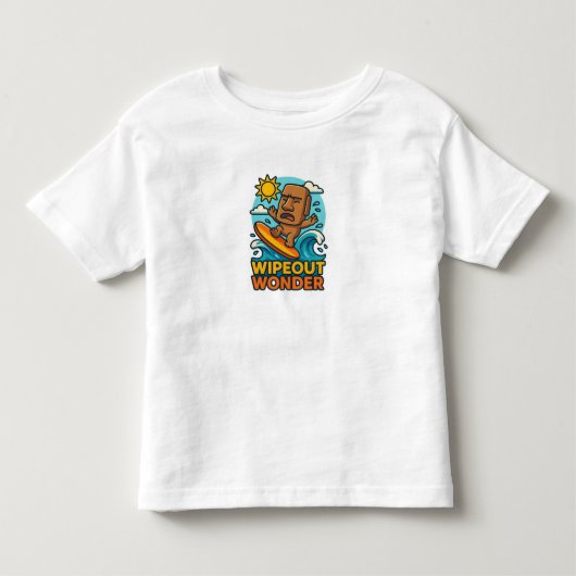 Wipeout Moai Chibi Surf mislukt Kinder Shirts (Voorkant)