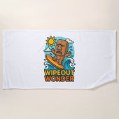 Wipeout Moai Chibi Surf mislukt Strandlaken (Voorkant)