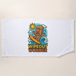 Wipeout Moai Chibi Surf mislukt Strandlaken