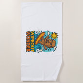 Wipeout Moai Chibi Surf mislukt Strandlaken (Voorkant)