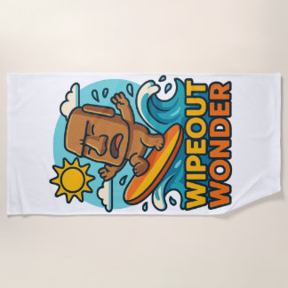 Wipeout Moai Chibi Surf mislukt Strandlaken