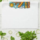 Wipeout Moai Chibi Surf mislukt Theedoek (Gevouwen)