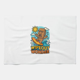 Wipeout Moai Chibi Surf mislukt Theedoek