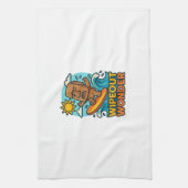 Wipeout Moai Chibi Surf mislukt Theedoek (Verticaal)