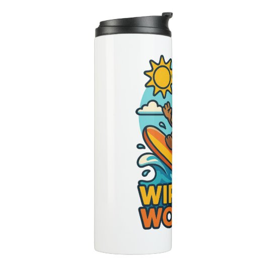 Wipeout Moai Chibi Surf mislukt Thermosbeker (Gedraaid links)