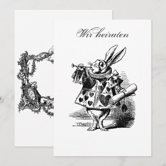 Wir heiraten – Vermählung – Hochzeit – Invitation Kaart (Voorkant / Achterkant)